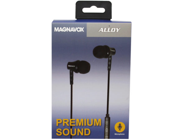 AB362-24 Magnavox Silicone Earbuds with Mic & Controls - Pack of 24 -  Kole Imports