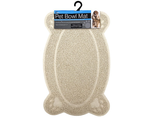 Picture of Kole Imports DI752-16 Four Paw Pet Bowl Mat&#44; Tan - Pack of 16