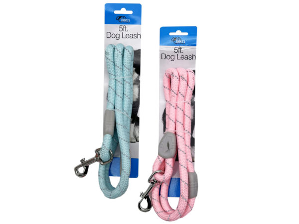 Picture of Kole Imports GE913-2 Pastel Dog Leash with Collar Clip - Pack of 2