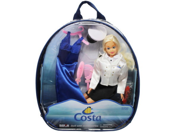 Picture of Kole Imports AB411-8 Costa Captian Doll Toy with Accessories - Pack of 8