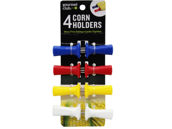 Picture of Kole Imports AB823-12 Gourmet Club 4 Corn Holder Sets on Clip Strip - Pack of 12