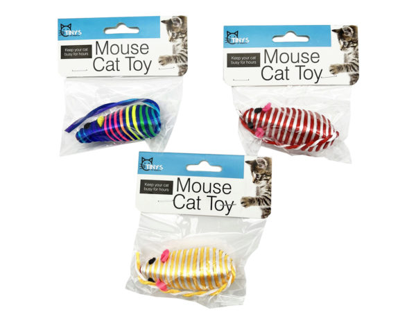 Picture of Kole Imports HX524-80 Striped Mice Cat Toy - Pack of 80
