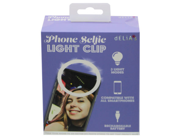 Picture of Kole Imports AB871-6 On-The-Go LED Selfie Light in Clip-On Circle Design - Pack of 6