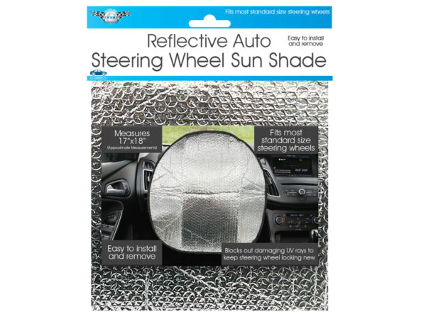 Picture of Kole Imports GA091-24 Reflective Auto Steering Wheel Sun Shade - Pack of 24