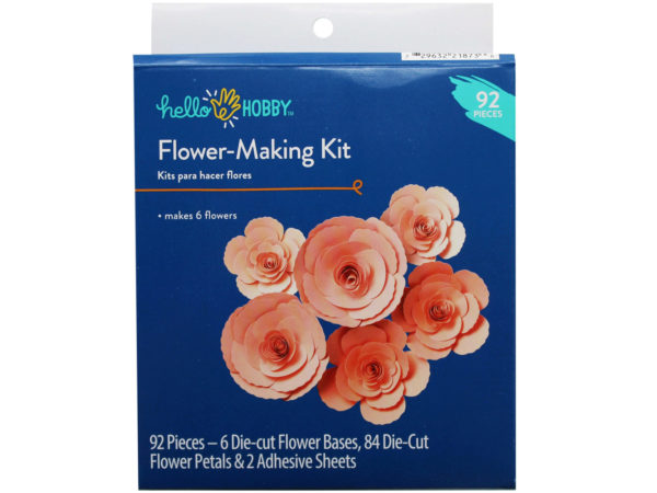 Picture of Kole Imports AC523-32 Hello Hobby Flower Making Kit&#44; Pink - Pack of 32 - 92 Piece