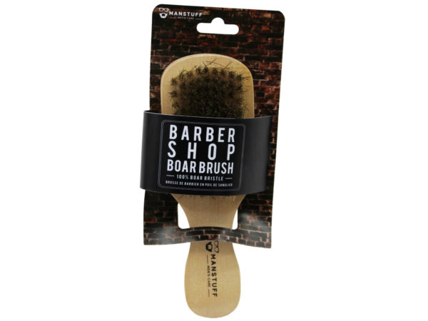 Picture of Kole Imports AC853-16 Manstuff Barber Shop Wood Boar Brush - Pack of 16