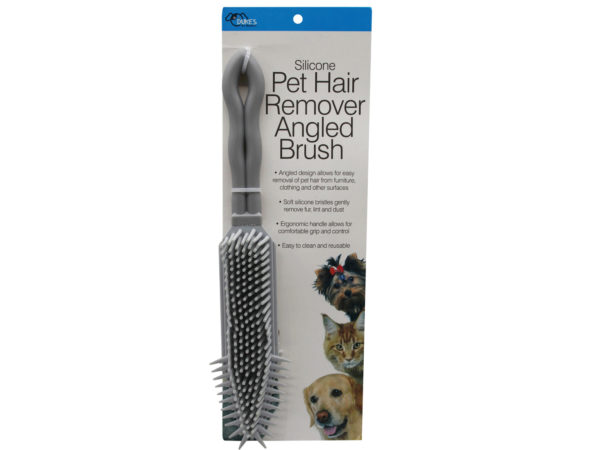 Picture of Kole Imports GA095-24 Silicone Pet Hair Remover Angled Brush - Pack of 24