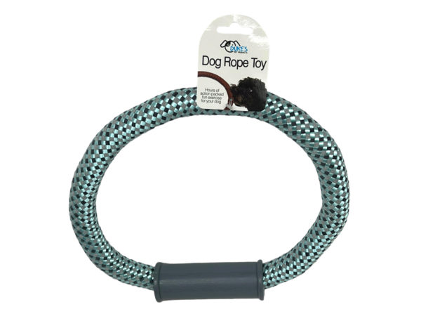 Picture of Kole Imports AB994-4 9.5 in. Jumbo Round Rope Pet Pull Toy with Plastic Handle&#44; Pack of 4