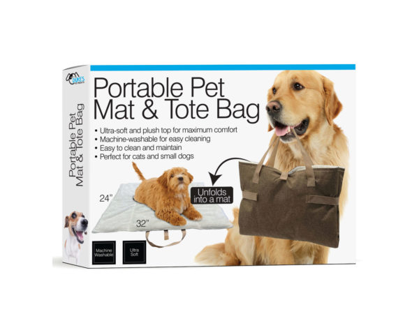 Picture of Kole Imports AB930-2 Portable 2-in-1 Folding Pet Mat & Tote Bag&#44; Pack of 2