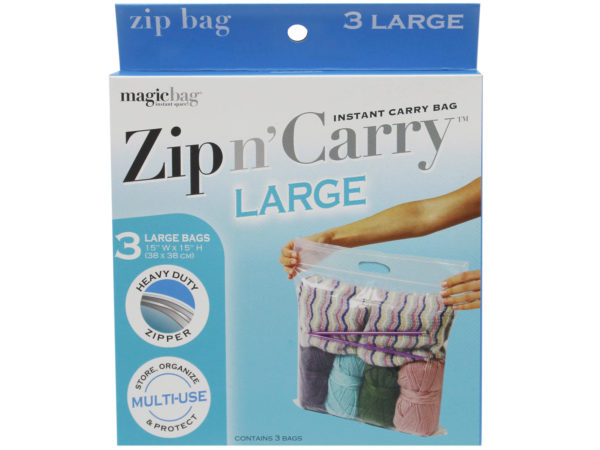 Picture of Kole Imports AC803-24 Zip N Carry Large Instant Carry Bag&#44; Pack of 3 - Case of 24