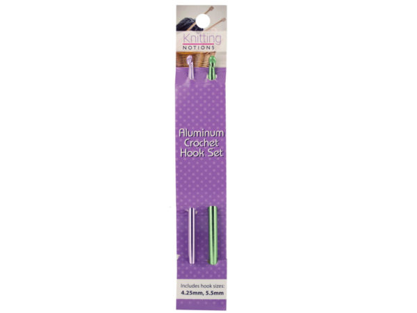 Picture of Kole Imports OS347-24 Anodized Aluminum Crochet Hook Set&#44; 24 Piece -Pack of 24