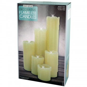 Picture of Kole Imports OS329-4 Decorative Flameless Pillar Candles Set, 4 Piece -Pack of 4