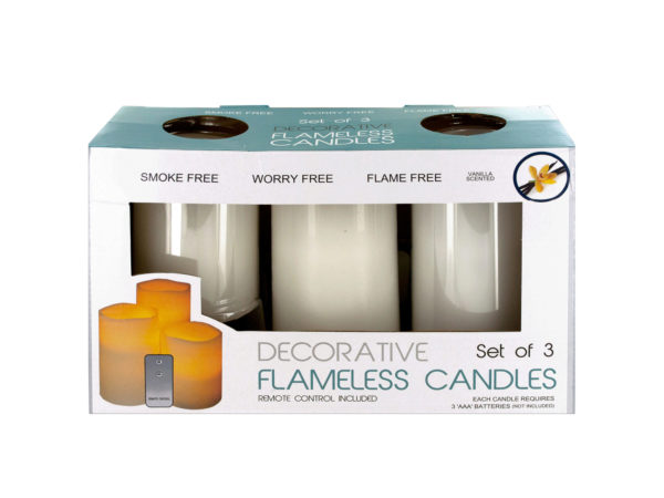Picture of Kole Imports OS332-4 Flameless Vanilla Candles with Remote Control, 4 Piece -Pack of 4