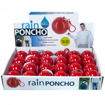 Picture of Bulk Buys GR128-24 Rain Poncho in a Ball Countertop Display - 24 Piece -Pack of 24