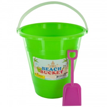 Picture of Bulk Buys OS181-12 Beach Bucket with Attached Shovel, 12 Piece -Pack of 12