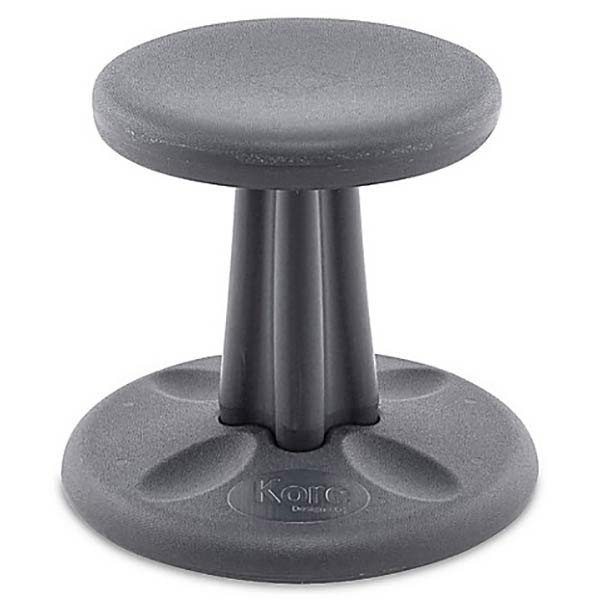 KOR131 12 in. Pre-School Wobble Chair, Black