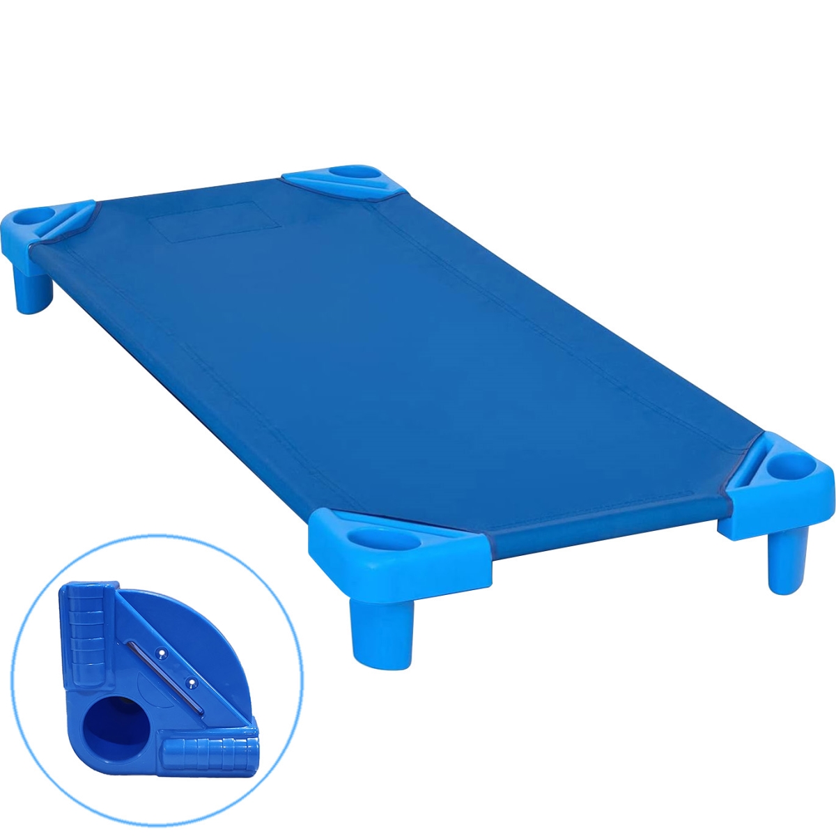 Picture of Eco Harmony Products KDKC-5711 52 x 23 x 7 in. Kore Design Round Stackable Standard Cot&#44; Blue