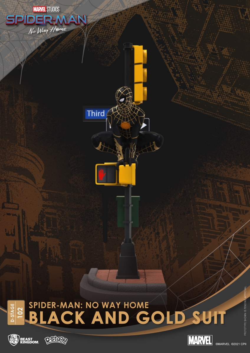 Picture of Beast Kingdom DS-102 Diorama Stage Spider-Man No Way Home Black & Gold Suit Figure