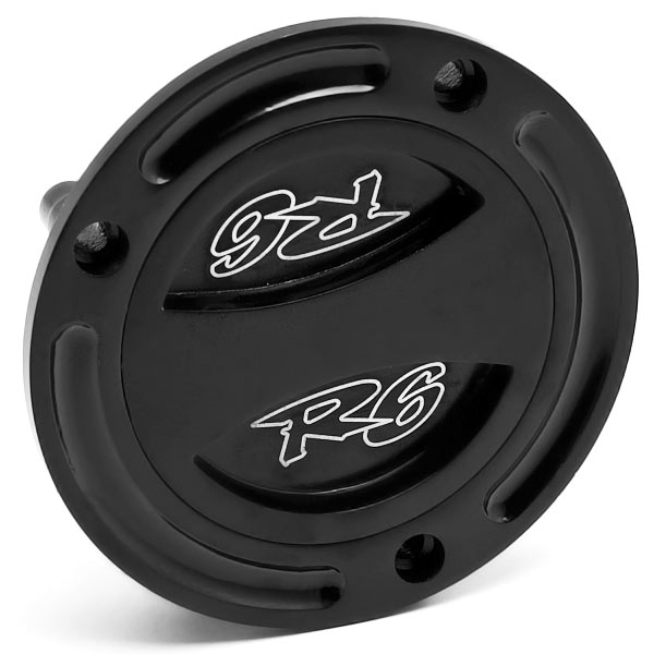 KM013-B Keyless Gas Cap Twist Off Fuel Tank Cap for Yamaha YZF R6 Logo Engraved - Black -  Krator