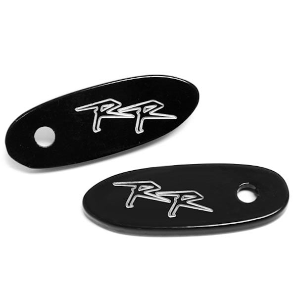 BP004 1998-2012 Honda CBR 600RR 900RR 1000RR 919 929 954 Logo Engraved Mirror Block Off Plates, Black -  Krator