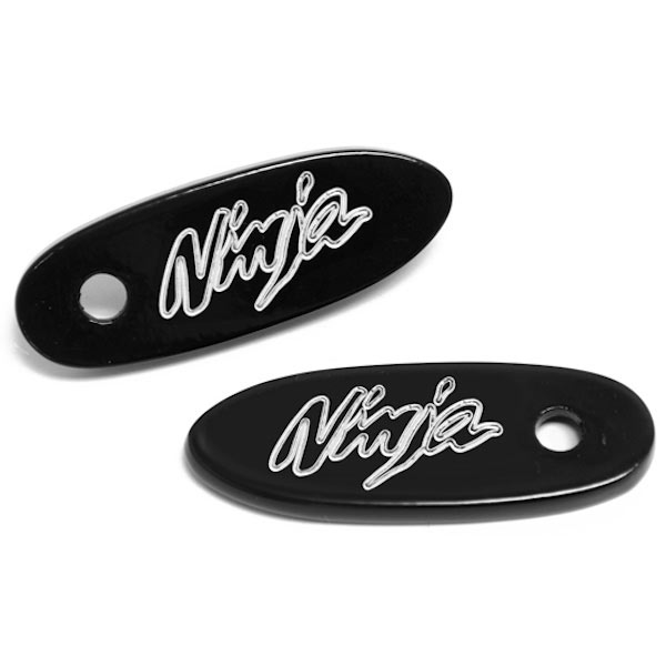 BP005 1994-2012 Kawasaki Ninja EX500 ZX6R 636 ZX6RR ZX7 ZX7R ZX9-R ZX10R Logo Engraved Mirror Block Off Plates, Black -  Krator