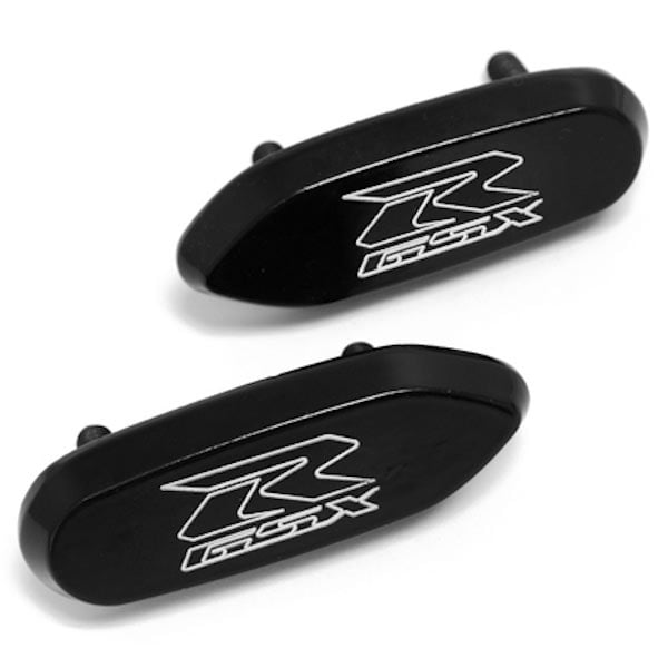 BP010 2005-2012 Suzuki GSXR 600 750 1000 Logo Engraved Mirror Block Off Base Plates Set, Black -  Krator