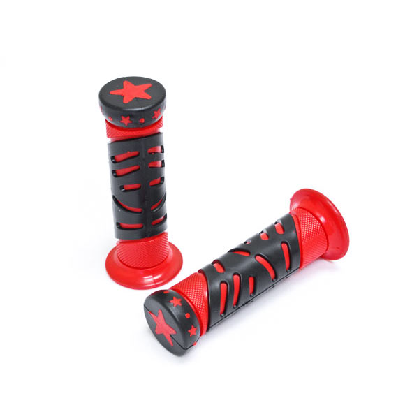 XH4075-1R ATV & Watercrafts Star Gel Style Hand Grips, Red -  Krator