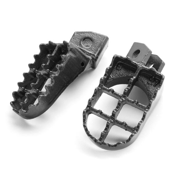 Krator Gray Foot Pegs Compatible with Yamaha Motocross MX YZ80, YZ125, YZ250, WR200, WR250, and WR500 (1987-2001) Dirtbike Foot Rest Stomper Footpegs