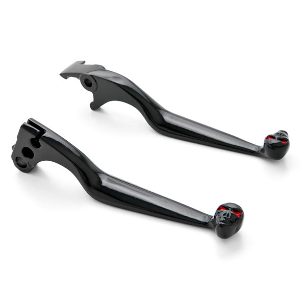 HL012B Honda Billet Aluminum Brake & Clutch Skull Hand Grips Levers Left & Right Sides, Black -  Krator