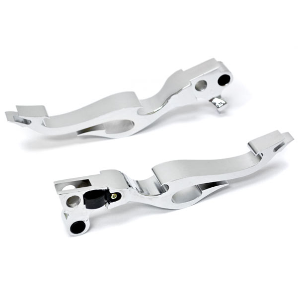 HL020-F Ultra Touring Chrome Brake & Clutch Flame Hand Grips Levers -  Krator