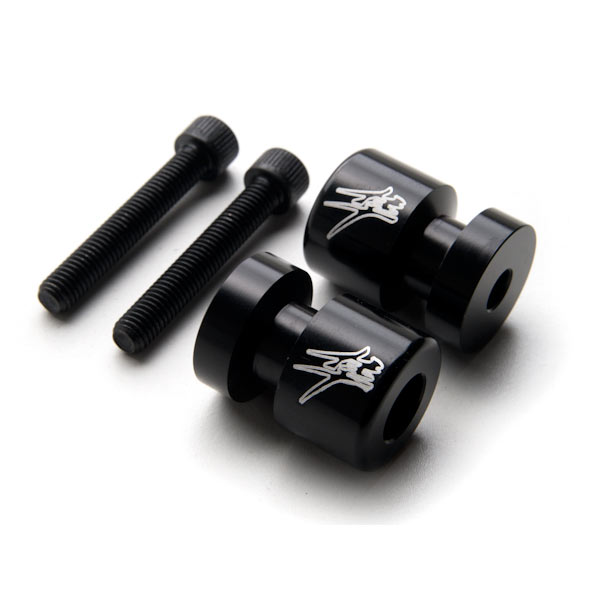 SA002-B Suzuki Hayabusa Logo Engraved Swingarm Spools Sliders, Black -  Krator