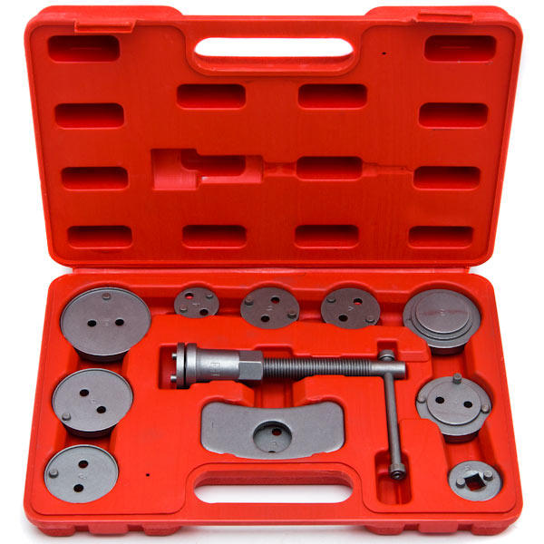 Biltek 13 pc Disc Brake Caliper Wind Back Tool Kit Automobile Cars Automotive Universal 13 Pcs 2 and 4 Wheel Drive Disc Brake Caliper Auto Wind Back Car Tool Kit New, Black (NPTC-BC012-3C)