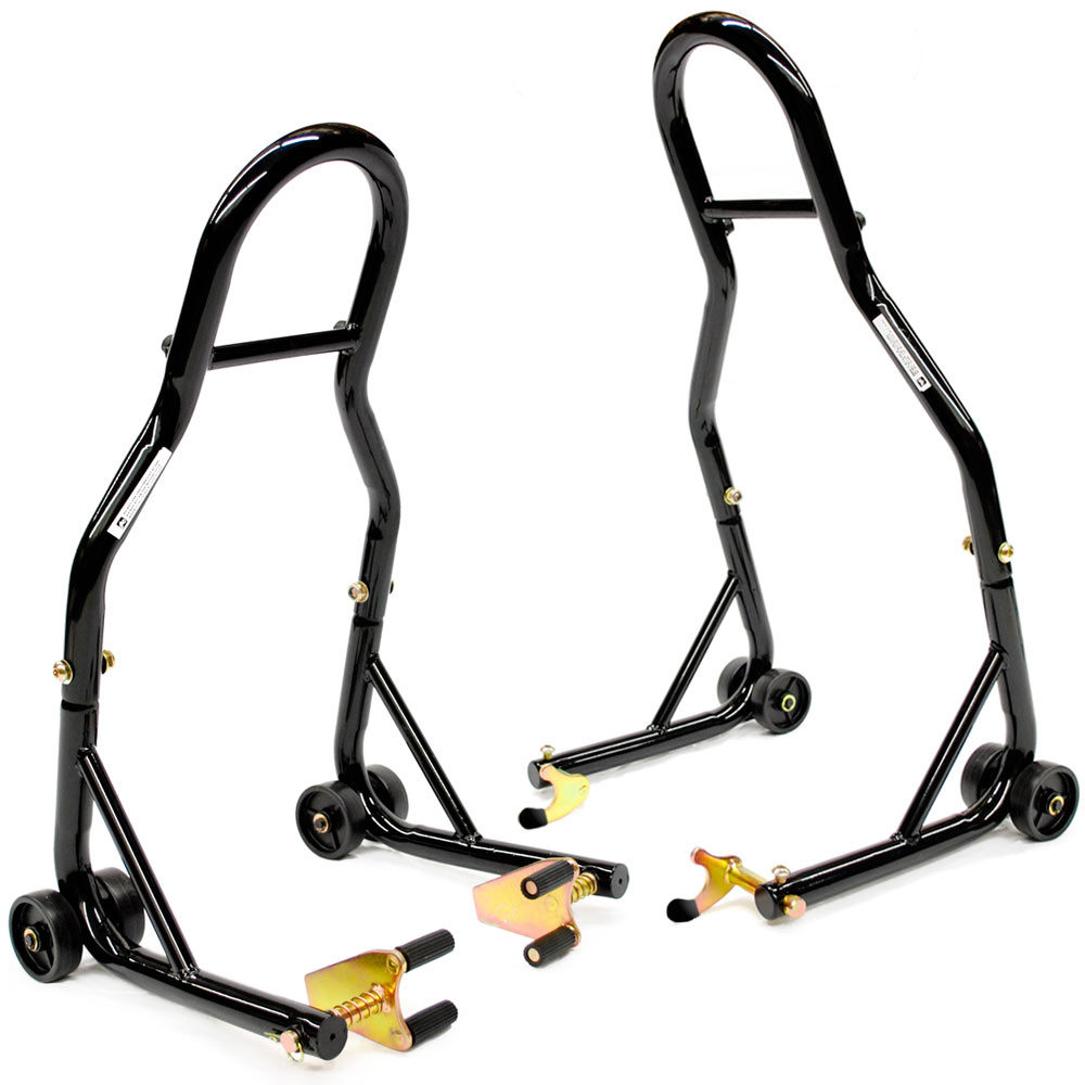 Venom Motorcycle Front & Rear Combo Wheel Lift Stands Paddock Stands - Black -  BallsBeyond, BA2438266