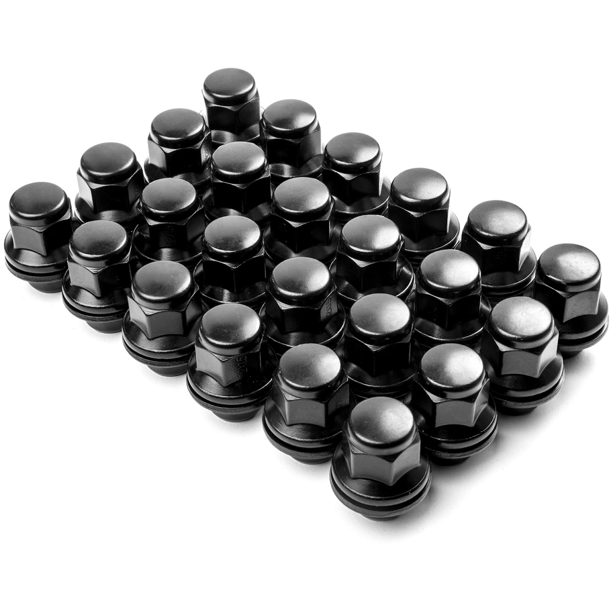 LLN-5008 12x1.5 in. 21 mm Krator Wheel Lug Nuts Hex Mag Seat, Black - 24 Pice -  Kapsco Moto