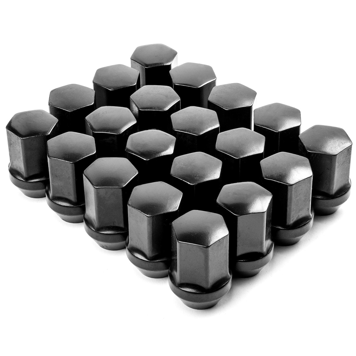 LLN-5016 0.56 in. 22mm Krator Black Wheel Lug Nuts Hex Cone Seat, Black - 20 Piece -  Kapsco Moto