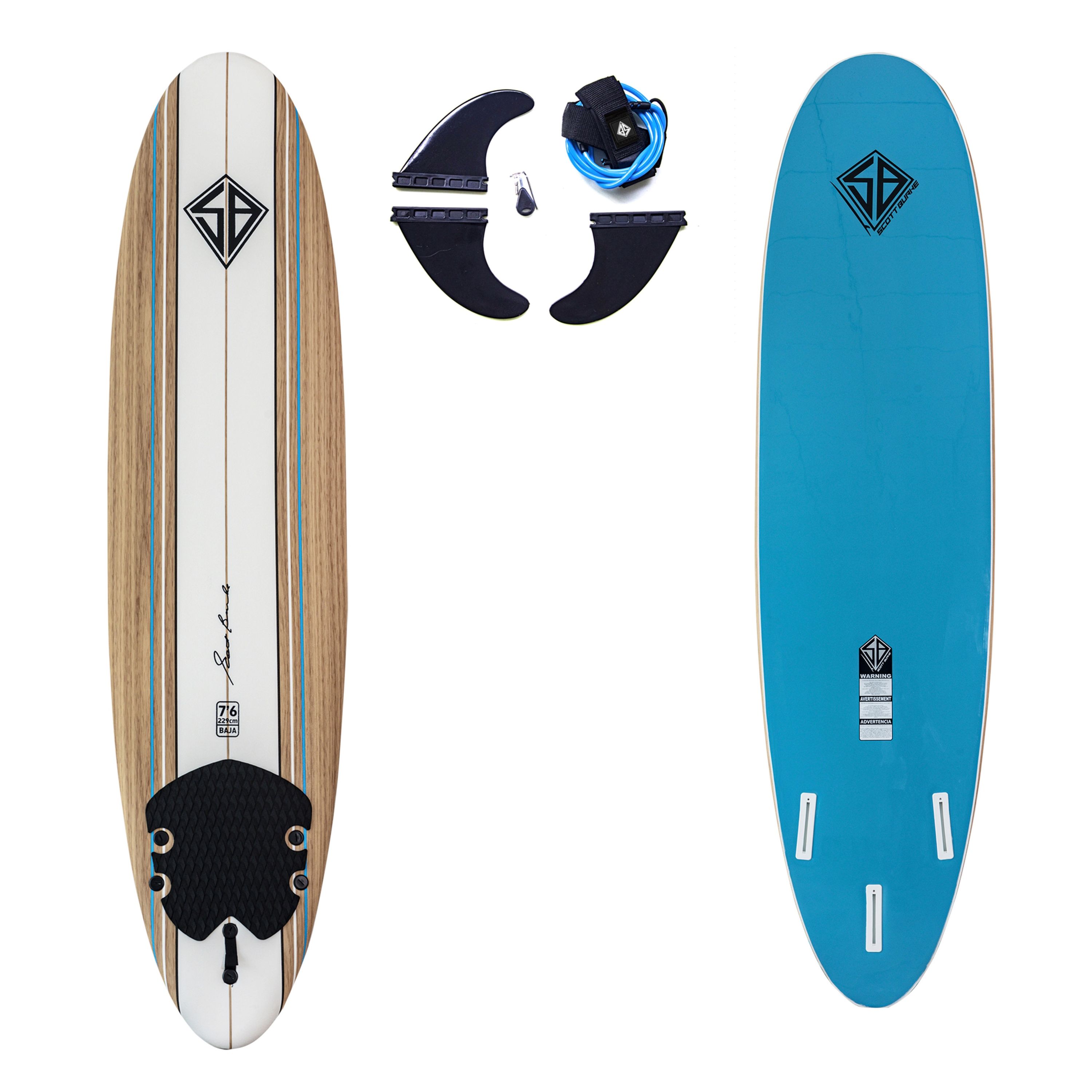 Scott Burke  6 ft. Soft Surfboard with Traction & Leash