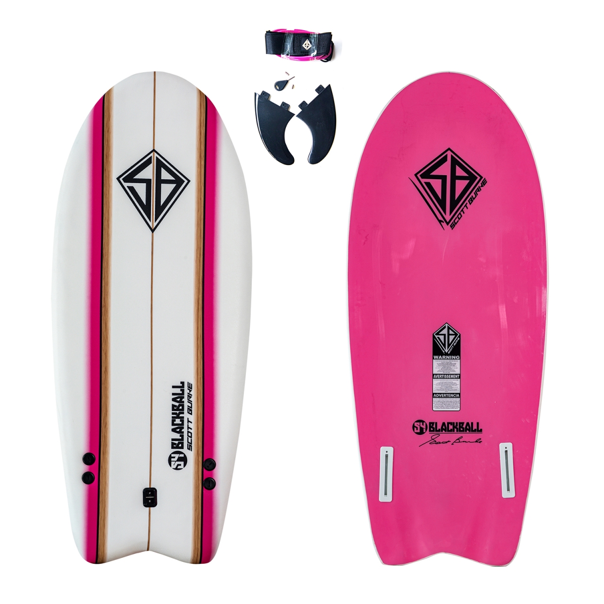 Picture of Scott Burke Surf 289 Scott Burke  54-inch Soft Blackball Surfboard with Leash