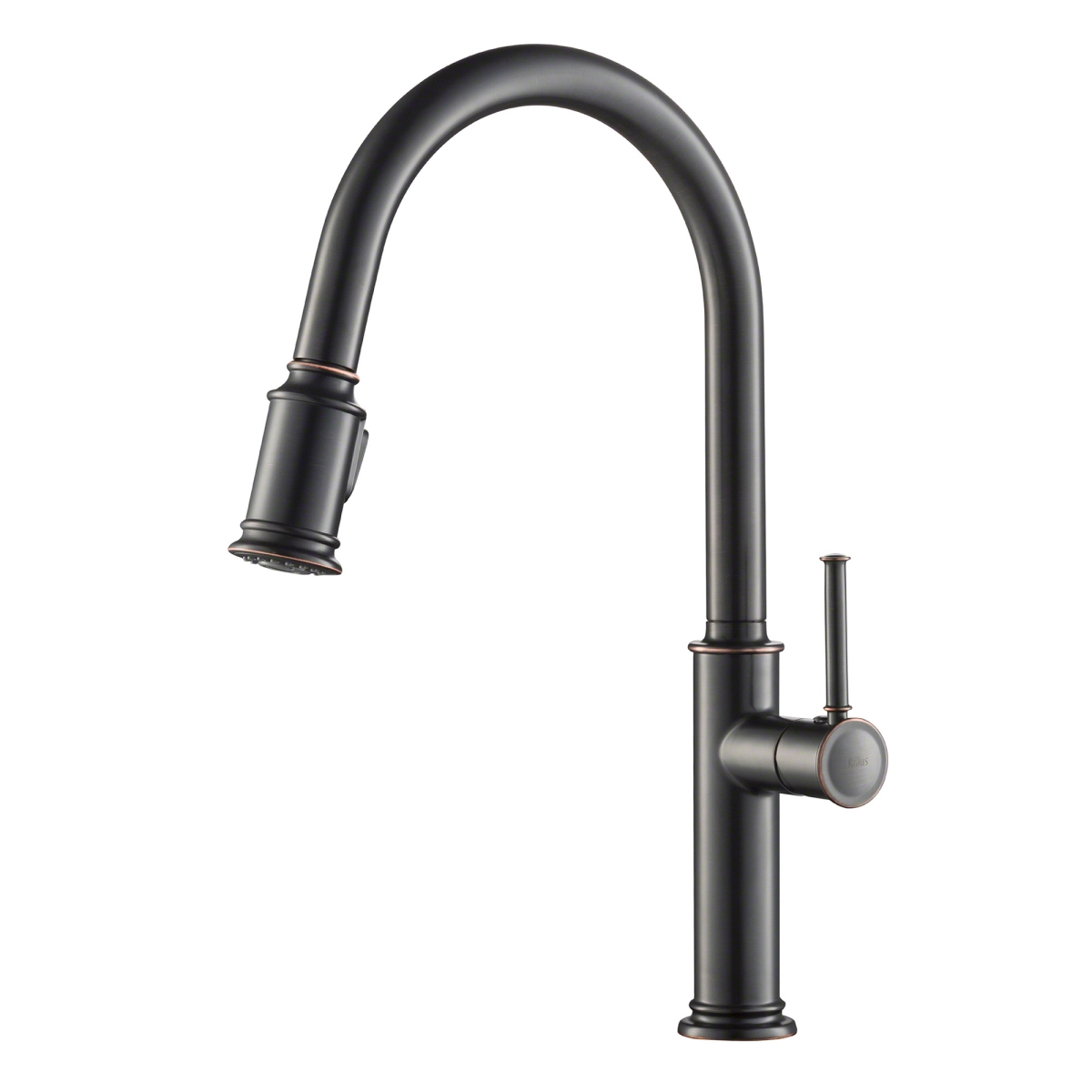 Kraus  Single Handle Pull Down Kitchen Faucet with Dual Function Sprayhead, Oil Rubbed Bronze