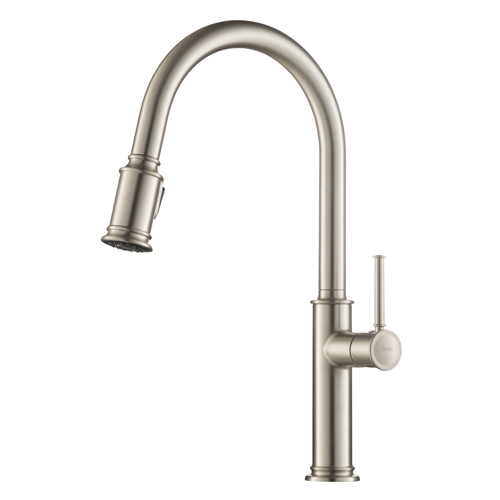 Kraus  KRAUS Sellette Single Handle Pull Down Kitchen Faucet with Dual Function Sprayhead in all-Brite Spot Free Stainless Steel Finish