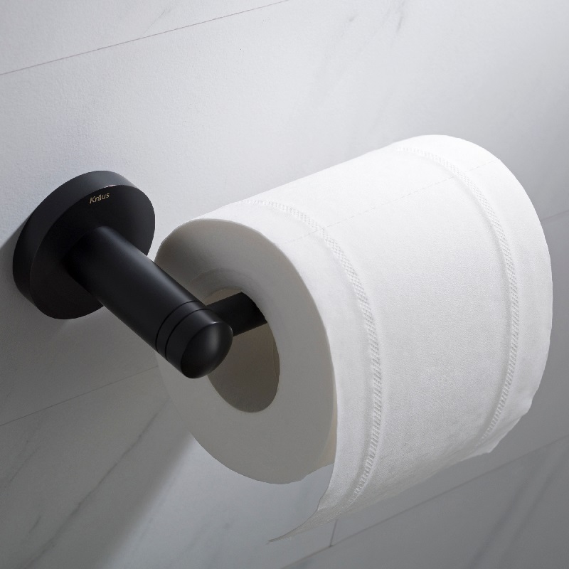 Elie Bathroom Toilet Paper Holder, Matte Black
