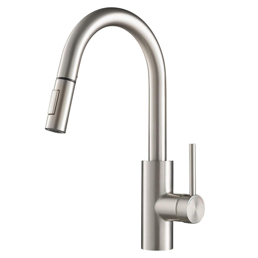 Kraus  Oletto Spot Free Stainless Steel Dual Function Pull Down Kitchen Faucet