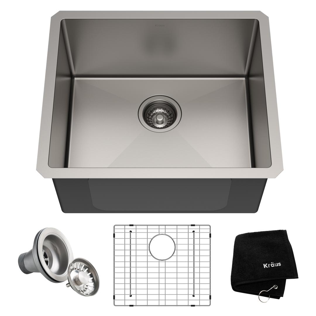 Kraus KHU101-21 21 in. Standart Pro 16 Gauge Undermount Single Bowl Stainless Steel Kitchen Sink
