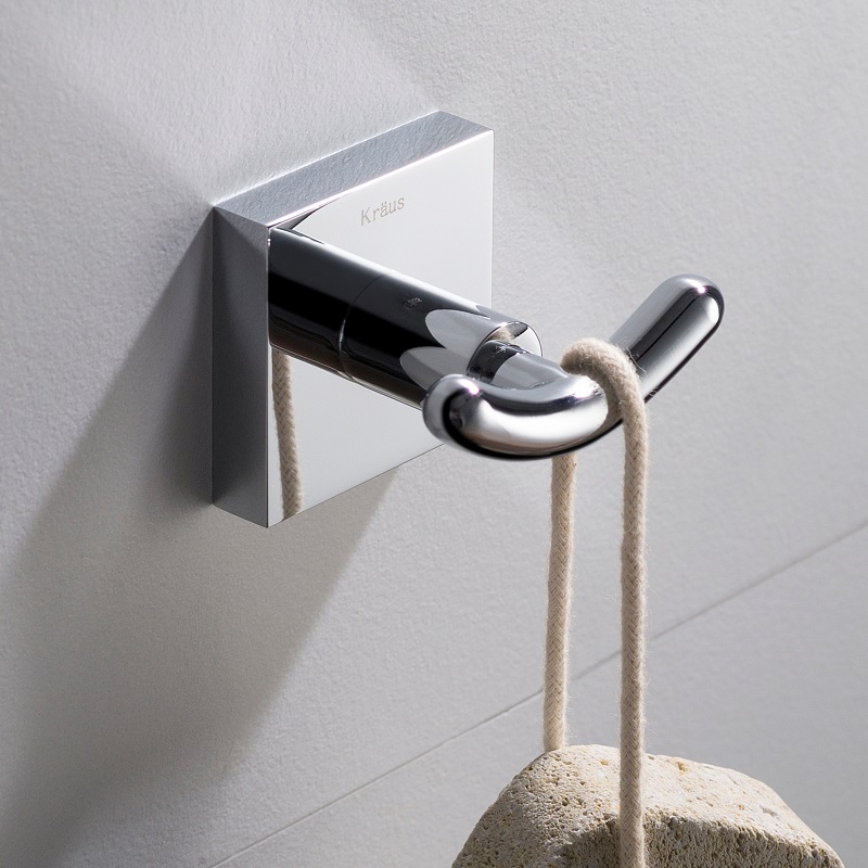 Ventus Bathroom Robe & Towel Double Hook, Chrome