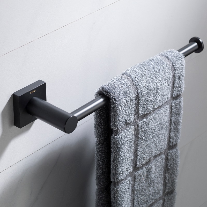 Ventus Bathroom Towel Bar, Matte Black