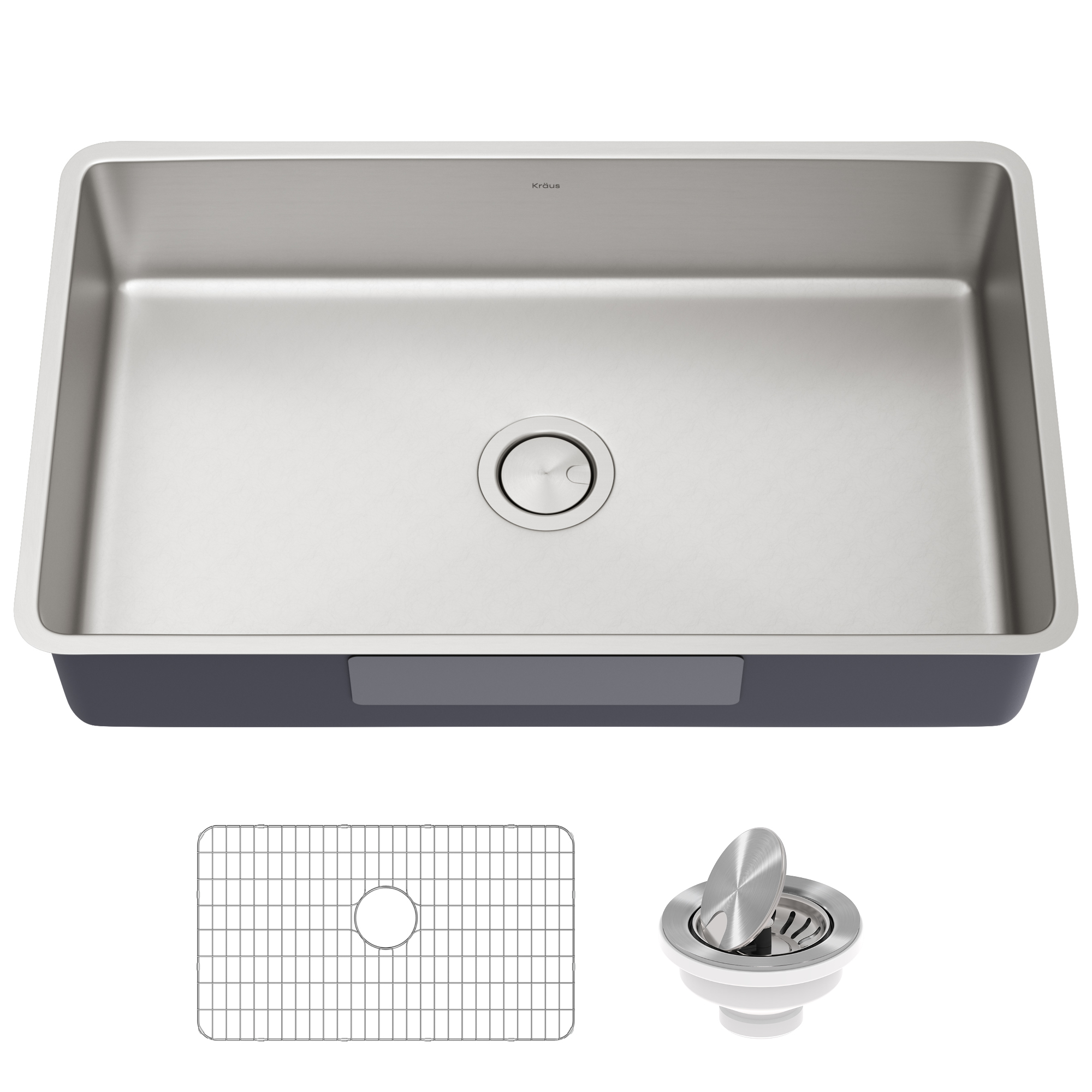 Kraus  32 in. 16 Gauge Dex Undermount hygienic Stainless Steel Single Bowl Kitchen Sink