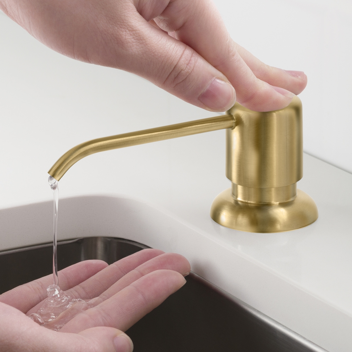 Boden Kitchen Soap & Lotion Dispenser, Brushed Brass