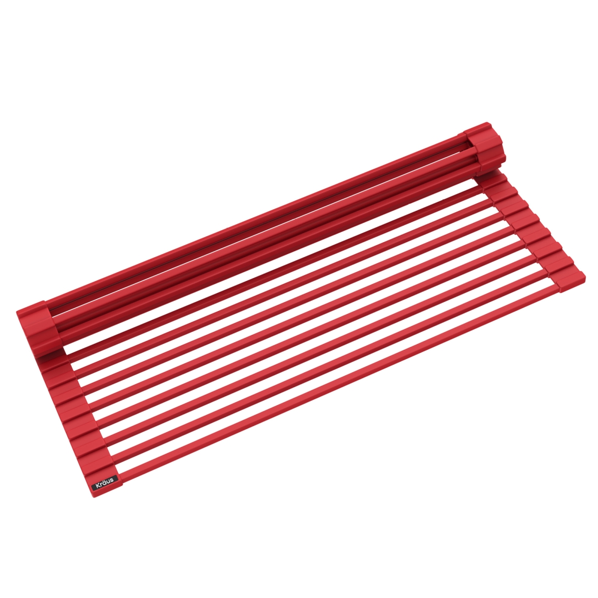 Multipurpose Workstation Sink Roll-Up Dish Drying Rack, Red