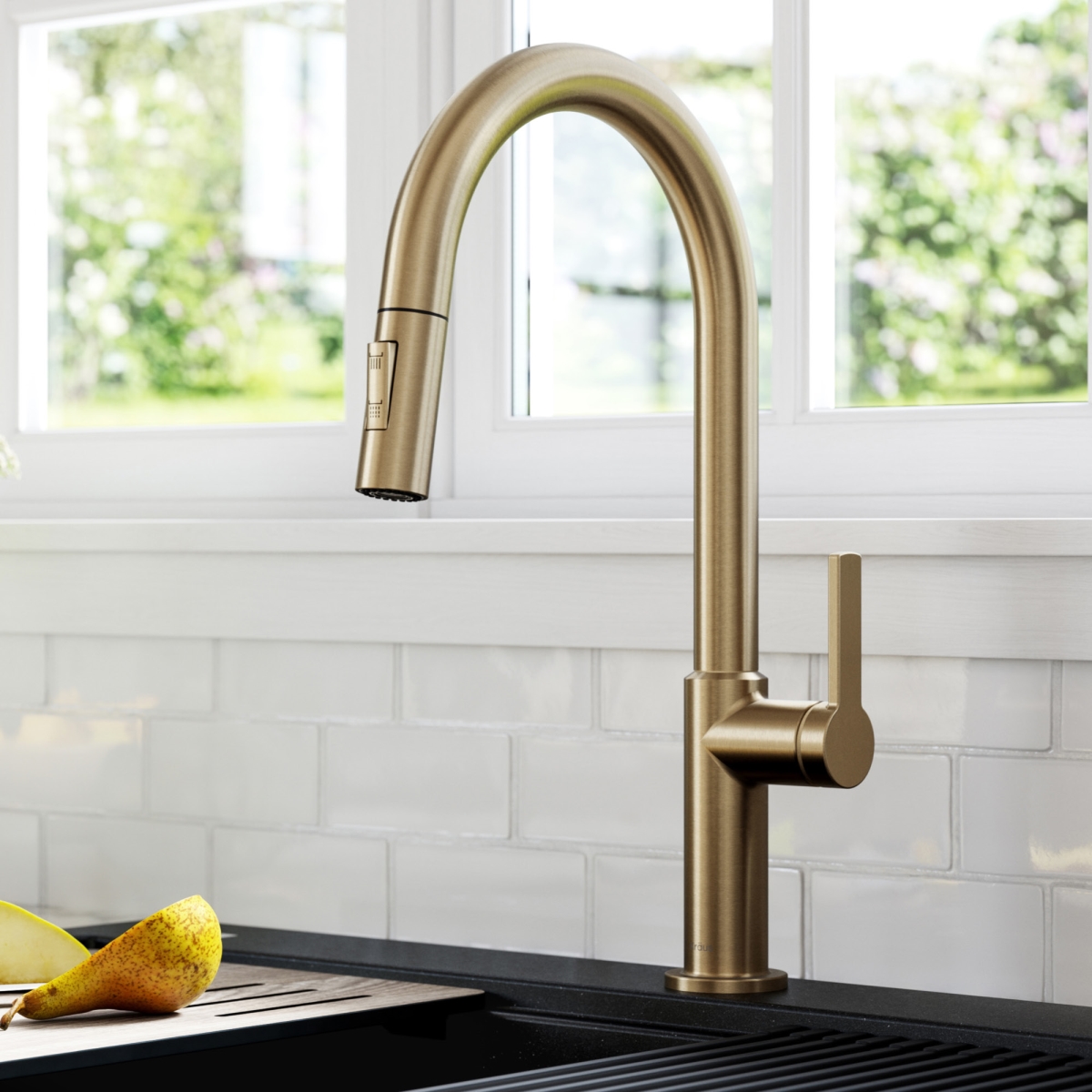 Kraus  Oletto Single Handle Pull-Down Kitchen Faucet, Antique