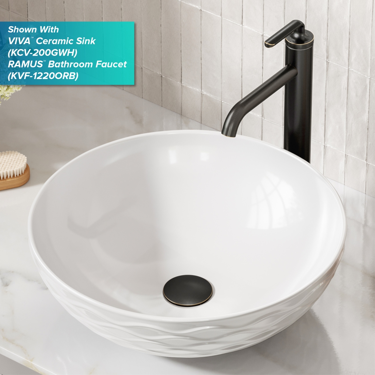Kraus  Bathroom Sink Pop-Up Drain with Extended Thread, Oil Rubbed Bronze