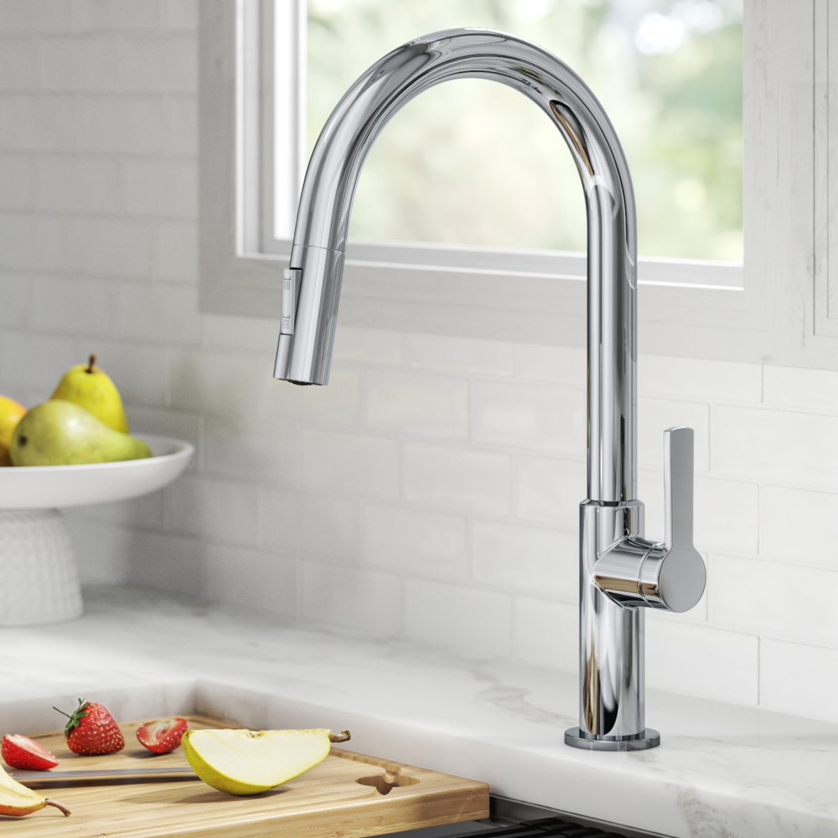 Kraus  Oletto Single Handle Pull-Down Kitchen Faucet, Chrome